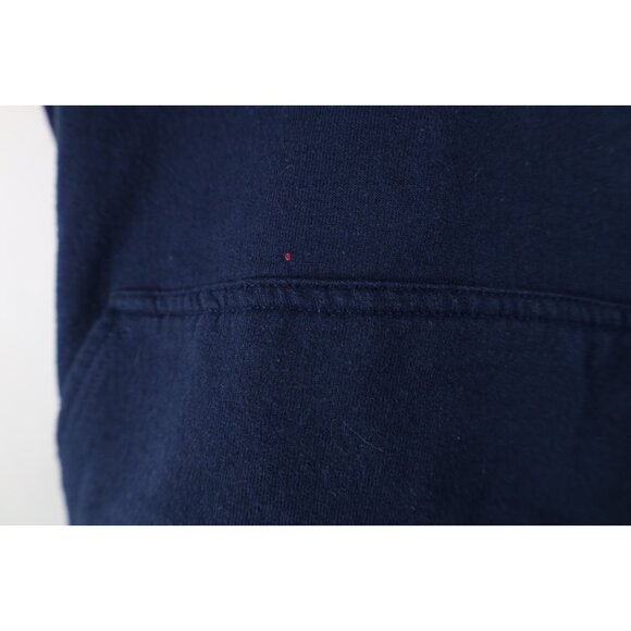 Vintage 90s Y2K Mens Large Distressed New York Yankees Baseball Hoodie Blue - Picture 6 of 14